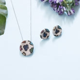 Sterling Silver Rainbow Necklace With Earrings Set